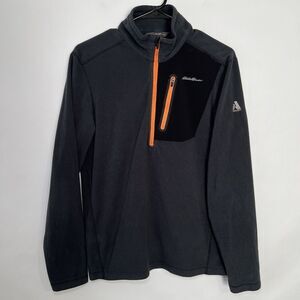 Eddie Bauer First Ascent 1/4 Zip Fleece Pullover Mens Size Small Gray Zip Pocket